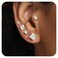 MDFUN 5 Pairs 14K Yellow Gold Plated Princess Cut Clear Cubic Zirconia Stud Earring Set for Women Men