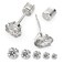 Yetonload 5 Pairs Pushin Flat Back Stud Earrings Silver 48mm