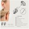 Yetonload 5 Pairs Pushin Flat Back Stud Earrings Silver 48mm