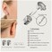 Yetonload 5 Pairs Pushin Flat Back Stud Earrings Silver 48mm