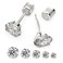 Yetonload 5 Pairs Pushin Flat Back Stud Earrings Silver 48mm