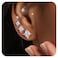MDFUN 5 Pairs Stud Earrings Pack 18K White Gold Plated Princess Cut Clear Square Cubic Zirconias Stud Earring for Women and Men