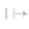 BORUO 925 Sterling Silver Stud Earrings Mini Bar Line Stick Cubic Zirconia Earrings High Polish Tarnish Resistant