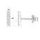 BORUO 925 Sterling Silver Stud Earrings Mini Bar Line Stick Cubic Zirconia Earrings High Polish Tarnish Resistant