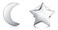 BORUO 925 Sterling Silver Stud Earrings BoRuo Star Crescent Moon Post Earrings