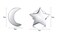 BORUO 925 Sterling Silver Stud Earrings BoRuo Star Crescent Moon Post Earrings