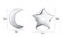 BORUO 925 Sterling Silver Stud Earrings BoRuo Star Crescent Moon Post Earrings