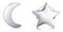BORUO 925 Sterling Silver Stud Earrings BoRuo Star Crescent Moon Post Earrings