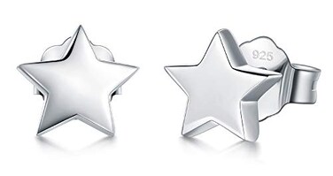 BORUO 925 Sterling Silver Stud Earrings BoRuo Star Stud Earrings