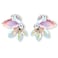 Spiritlele AB Rhinestone Drop Earring Sparkly Iridescent Wedding Earrings for Women Prom Party Faux Crystal Stud Earrings