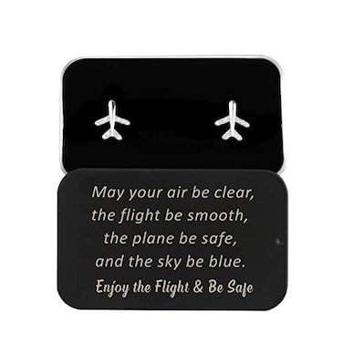 FUSTMW Airplane Stud Earrings Aircraft Earrings Aircraft Pendant Flight Attendant Jewelry Pilot Gifts for Aviation Traveler Women Silver