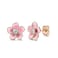 AllenCOCO Rose Gold Plated Blue Cherry Blossom Stud Earrings Blue Flower Ear Studs for Women Jewelry Gift Rose Gold Pink