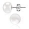 ALYC Pearl Earrings Freshwater Pearl White Button Stud Earrings with 925 Sterling Silver for Women