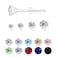 AOEDEJ AoedeJ 40 Pcs Colorful Earrings Cubic Zirconia Earrings Studs Hypoallergenic With Plastic Post For Women Multipack White 3mm