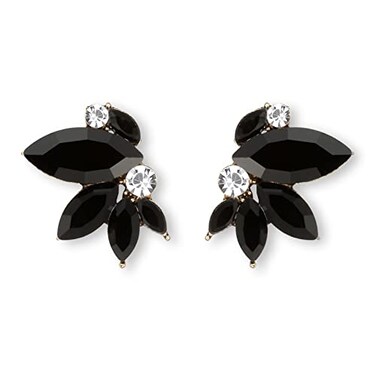 Spiritlele Black Rhinestone Earring Sparkly Faux Crystal Stud Earrings for Women Wedding Prom Party