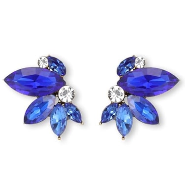 Spiritlele Blue Rhinestone Earring Sparkly Faux Crystal Stud Earrings for Women Wedding Prom Party