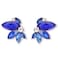 Spiritlele Blue Rhinestone Earring Sparkly Faux Crystal Stud Earrings for Women Wedding Prom Party
