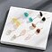 Fuqimanman2020 Boho Turquoise Stud Earrings Blue Raw Gemstone Earrings for Women Boho Western Turquoise Jewelry Hypoallergenic Earrings Sensitive EarsPurple