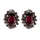 BriLove Victorian Style Stud Earrings for Women Crystal Floral Scroll Cameo Inspired Oval Jewelry Amethyst Color