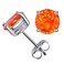 CERSLIMO 18K White Gold Plated Fire Opal Stud Earrings Birthstone Earrings For Women 8mm Orange