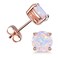 CERSLIMO Multi Colors fire Opal Stud Earrings Birthstone Earrings For Women 8mm Rose Gold