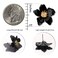 GPASTG Chic Cute Boho Matte Flower Statement Stud Earrings with Gold Flower Bud for Women Sister Mom Lover and Friends Black