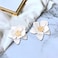 GPASTG Chic Cute Boho Matte Flower Statement Stud Earrings with Gold Flower Bud for Women Sister Mom Lover and Friends White