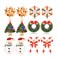 ARATLENCH Christmas Stud Earrings for Women Bulk Xmas Bow Snowflake Wreath Snowman Christmas Tree Candy Cane Studs Hypoallergenic Earrings Festival Holiday Party Present