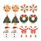 ARATLENCH Christmas Stud Earrings for Women Bulk Xmas Bow Snowflake Wreath Snowman Christmas Tree Candy Cane Studs Hypoallergenic Earrings Festival Holiday Party Present