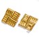 Dtexhif Chunky Gold Square Earrings for Women Gold Plated Textured Dome Earring Jewelry Gold