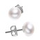 JORA Classic Daily Sterling Silver 8mm White Freshwater Cultured Pearl Stud Earrings