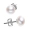 JORA Classic Daily Sterling Silver 8mm White Freshwater Cultured Pearl Stud Earrings