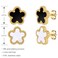 UOOANUO Clover Earrings for Women Stainless Steel Hypoallergenic Clover Stud Earrings Lovely Gift BlackWhite
