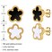 UOOANUO Clover Earrings for Women Stainless Steel Hypoallergenic Clover Stud Earrings Lovely Gift BlackWhite
