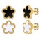 UOOANUO Clover Earrings for Women Stainless Steel Hypoallergenic Clover Stud Earrings Lovely Gift BlackWhite