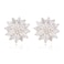 Mycitta Crystal Flower Burst Stud Earirings Elegant Hypoallergenic Large Big Sterling Silver Sparkly CZ Cubic Zirconia Rhinestone Daisy Sunflower Floral Cluster Flower Stud Earrings Bridal Wedding Par