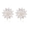 Mycitta Crystal Flower Burst Stud Earirings Elegant Hypoallergenic Large Big Sterling Silver Sparkly CZ Cubic Zirconia Rhinestone Daisy Sunflower Floral Cluster Flower Stud Earrings Bridal Wedding Par