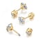 Renkovte Dainty Flat Screw Back CZ Stud EarringsSecure Screw on Flatback Cubic Zirconia Earrings for Cartilage Helix Piercing for Women Hypoallergenic 6mm CZ Gold