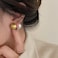 Izpack Double Sided Front Back Stud Earrings Halfball Matte Faux Pearl Cartilage Ear Jacket Studs 2 In 1 Earring Fashion Jewelry Gifts Party Gold