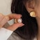 Izpack Double Sided Front Back Stud Earrings Halfball Matte Faux Pearl Cartilage Ear Jacket Studs 2 In 1 Earring Fashion Jewelry Gifts Party Gold