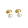 Izpack Double Sided Front Back Stud Earrings Halfball Matte Faux Pearl Cartilage Ear Jacket Studs 2 In 1 Earring Fashion Jewelry Gifts Party Gold
