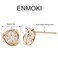 ENMOKI Cubic Zirconia Geometric Gold Knot Stud Earrings for Womens Yellow Gold
