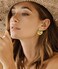ENSKEFEN Irregular Gold Stud Earrings for Women Hammered Wavy Gold Earrings Boho Geometric Statement Earring Vintage Pleated Earring