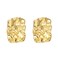 ENVYOU Geometric Rectangle Gold Plated Stud Earrings Irregular Hammered Chunky Statement Square Earrings for Women Trendy Gold Rectangle