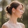 FAMARINE Gold CZ Stud Earrings Round Earrings for Women Jewelry Gold Small Studs Daily Earrings