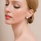 FAMARINE Gold CZ Stud Earrings Round Earrings for Women Jewelry Gold Small Studs Daily Earrings
