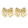 FAMARINE Vintage Gold Bow Drop Earrings Large Bow Statement Stud Earrings