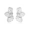 FAUTHENTICUTE Small Silver Flower Earrings For Women 3pcs Flower Petal Statement Earrings Silver Leaf Stud Earring