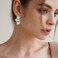 FAUTHENTICUTE Small Silver Flower Earrings For Women 3pcs Flower Petal Statement Earrings Silver Leaf Stud Earring