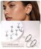 Gemtastic Flat Back Stud Cartilage Earrings for Women Surgical Stainless Steel Earring Sets Stack for Sensitive Ears Multiple Piercing Screw Back
